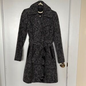 Tahari Black and Gray Trench Coat